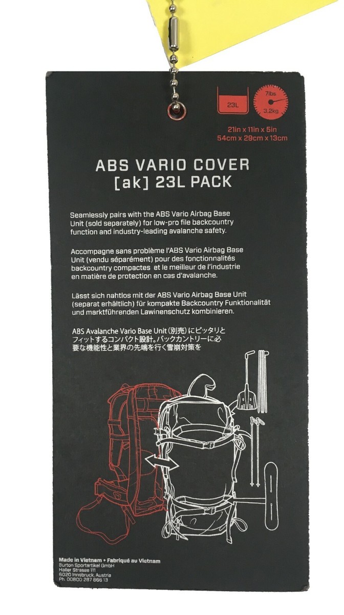 NEW Burton AK ABS Vario Cover Pack! Size 17L Dryride Shell Cordura