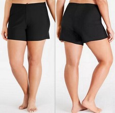 Island Escape Plus Size Swim Shorts Women's, Size 22W Black NWOT