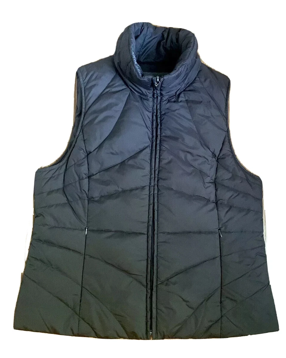 Kenneth Cole Reaction Brown Down Puffer Quilted Vest Women M Zip Pockets  NWOT | eBay