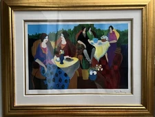 Itzchak Tarray "Morning Social" Signed Seriolithograph Framed under Glass COA