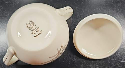 3 Pc Lenox Wheat Cream Sugar Lid Set Vintage Elegant Floral Gold Serving USA Lot - Picture 22 of 24