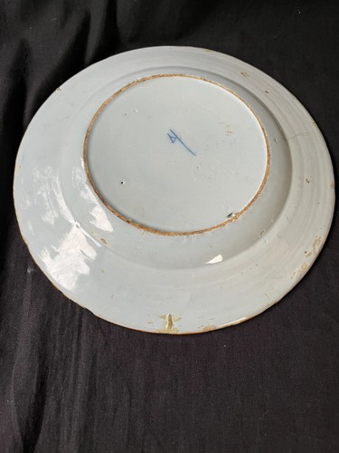 Assiette en faïence chinoise bleu et blanc Delft hollandais Bijl 18ème - Photo 8 sur 9
