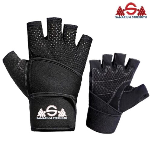 Weight Lifting Gloves For Workout Gym Exercise Training Wrist Wraps Fitness Grip - Picture 1 of 12