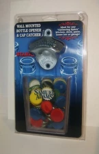 SAM ADAMS ALE BEER CAP OPENER Wall Mount Man Cave Bar Restaurant Mint Pkg Metal