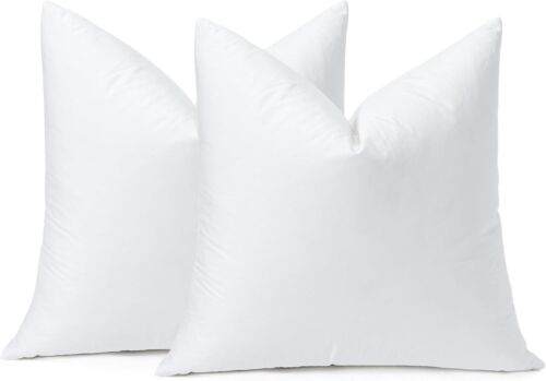 Pack of 2 Down and Feather Throw Pillow Inserts, 28 x 28 Soft Fluffy Square