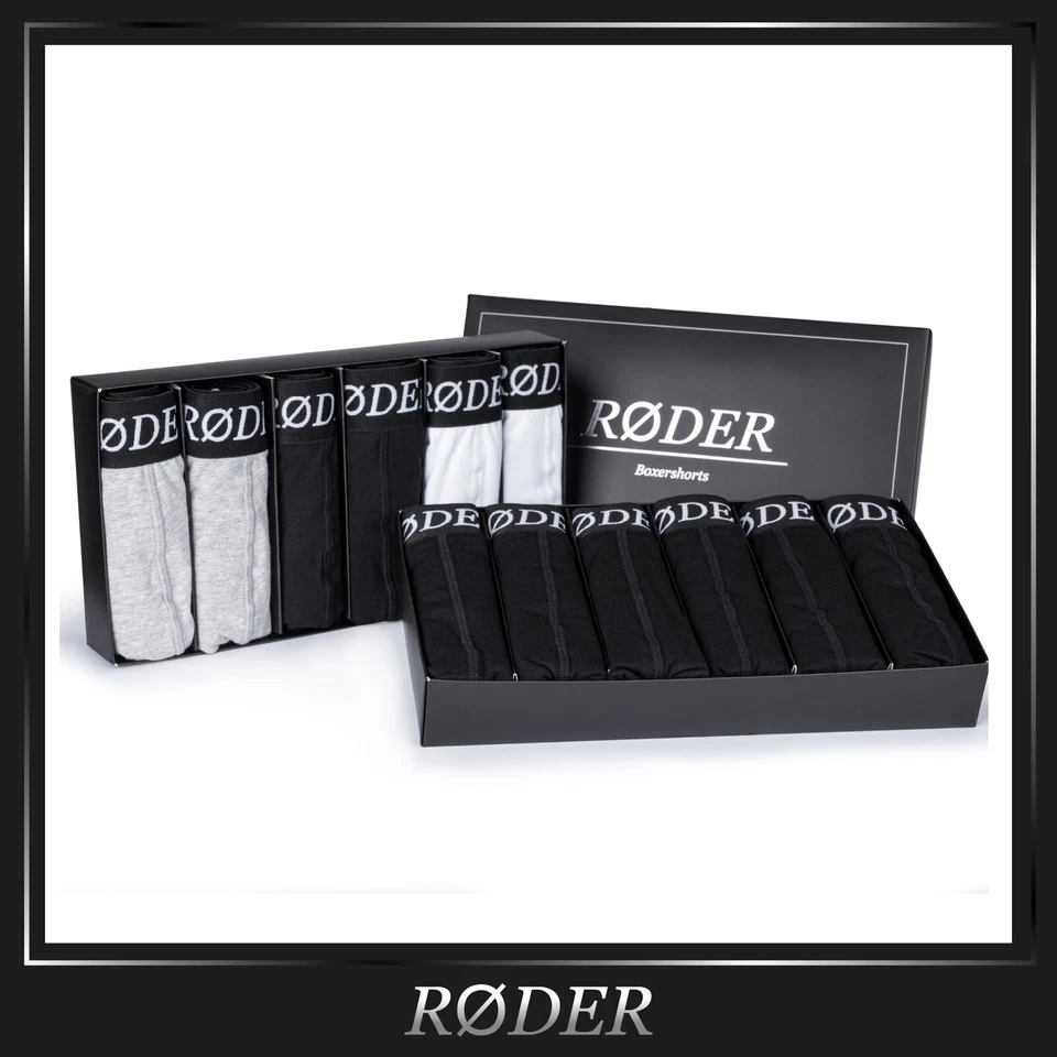 RØDER 6er Pack Boxershorts Herren Baumwolle Unterhosen Unterwäsche Retroshorts