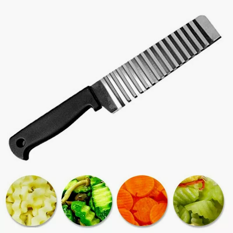 Cheap Stainless Steel Potato Chip Slicer Dough Vegetable Fruit Crinkle Wavy  Slicer Knife Potato Cutter Chopper French Fry Maker Tools