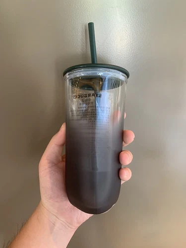 New China Starbucks 2024 Ink Series 16oz Triangle Bottom Glass Straw Cup - Picture 6 of 6