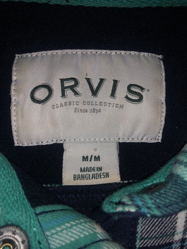 Orvis Classic Collection Women's Green CheckSnap Button Heavy Sweater Shirt Sz M - Picture 3 of 6
