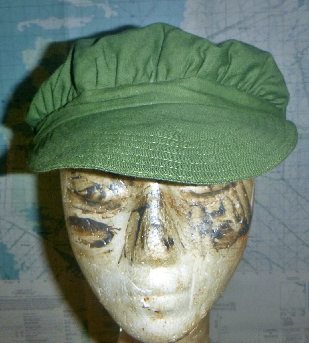 Medium Size 57 Khmer Rouge Cap Peasant Hat NOS Phnom Penh - Main Image