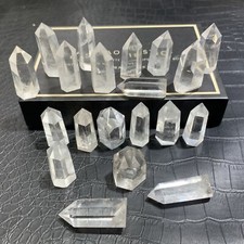 20 piezas Natural Mini Cuarzo Transparente Obelisco Cristal Varita Punto Curación Aleatorio