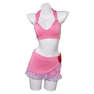 Final Fantasy  Aerith  Pink Bikini Swimsuit Swimwear Halloween Carnival Suit