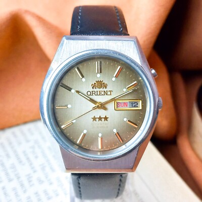 Japanese Watch Orient Crystal Automatic Calendar Day Date Vintage Wrist Watch