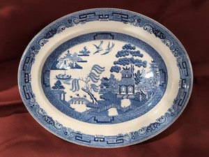 Assiette Willow Wedgwood Etruria En Porcelaine - 25 Cm De Diamètre, Occasion, état Correct