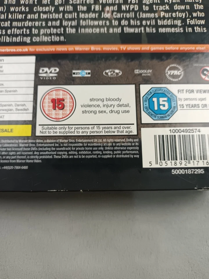 The Following Complete First & Second Season Box Set Kevin Bacon Thriller Reg 2 - image 4 of 4