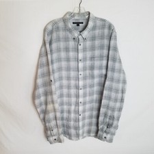 John Varvatos USA Mens Multicolor Plaid 100 Linen L/S Button Shirt Size XL