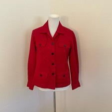Women's Chico  s Lightweight Red Floral Brocade Jacket