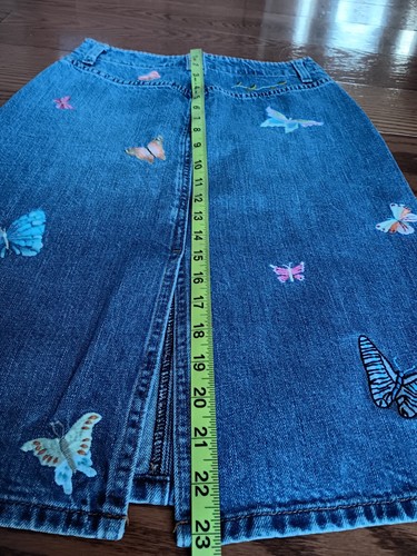 Gap Jeans Demium Skirt W/Embroidered Butterflies Womens Size 1 - Picture 17 of 18