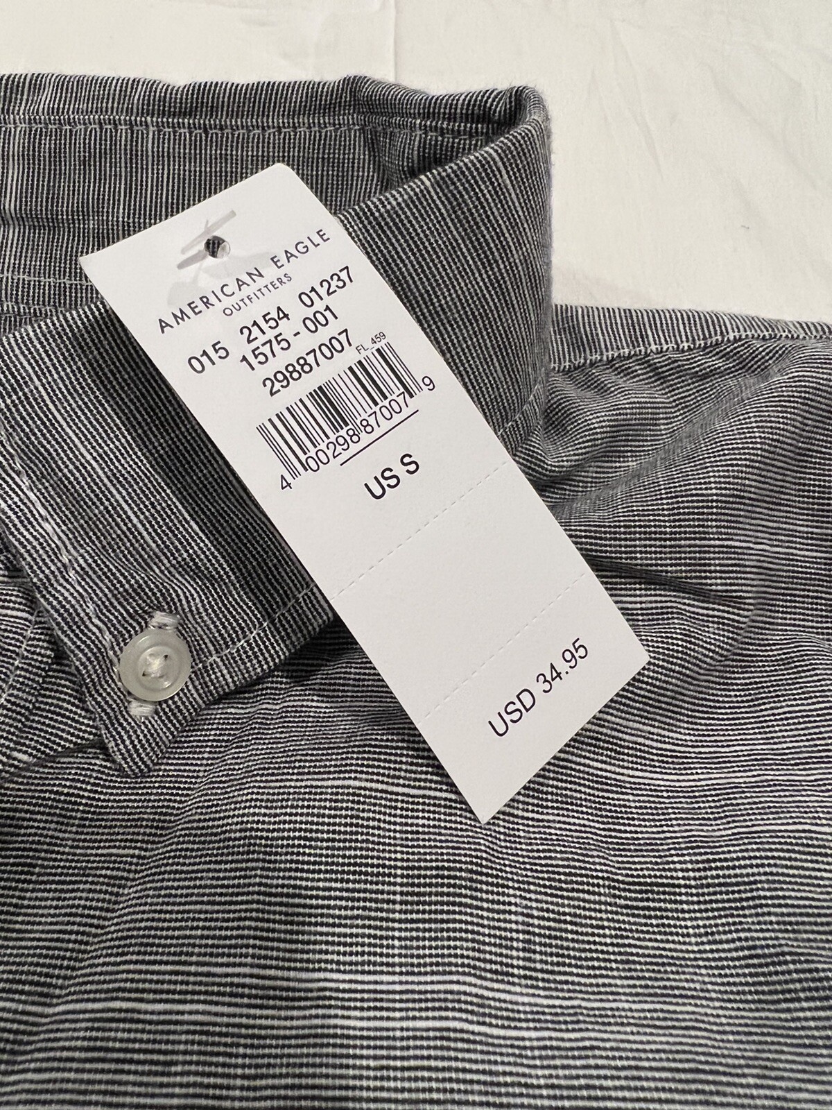 American Eagle Gray Checkered Button Down Shirt M… - image 6