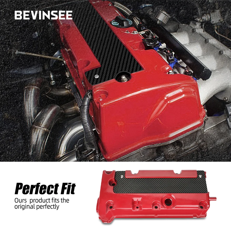 Carbon Fiber K Series Spark Plug Cover For Honda Acura Civic CRV K20 K24 2003-09 - Image 2 of 4