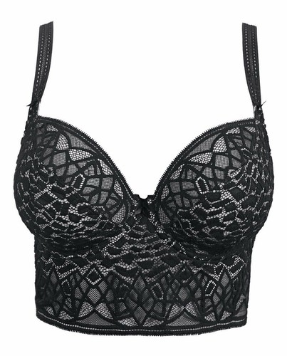 Freya Soiree Bralette Bra Black Lace Size 30G Underwired Longline Plunge 5014 - Picture 6 of 12