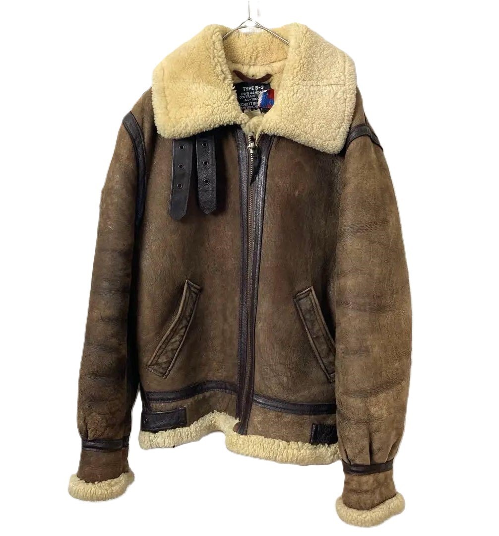 Vintage Schott B-3 Flight Jacket Brown Leather Shearling Vintage Schott B-3 Flight Jacket Brown Leather Shearling