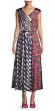 Marc Jacobs ALTERED Sleeveless V-Neck Photographic Mixed Print A-Line Dress sz 6