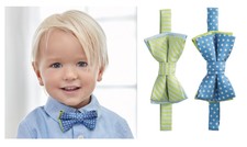 Elegant Baby Boy Easter or Holiday Blue Dots Or Green Stripes Zoom Zoom Bow Tie