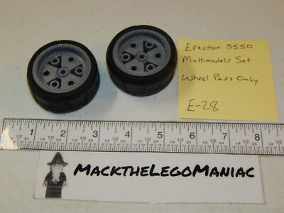 Lot of 2 Tire Wheel Parts Only From Erector 5550 Multimodels Set 2012 Meccano