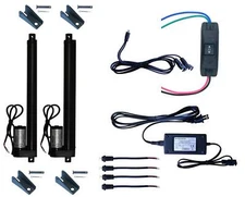 2pcs 12V Linear Actuators+Up/Down Switch+Mounting Brackets+Power Supply