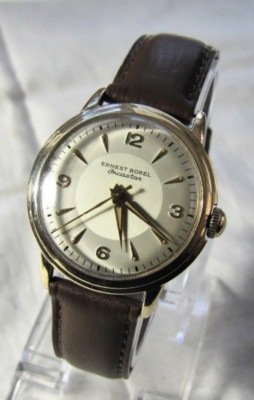 ERNEST BOREL 10K GF/SS SCREWBACK WP 17J AS1187 INCA MANUAL 2 TONE BULLS EYE DIAL