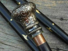 Solid Brass Antique Finish Head Handle Victorian Wooden Walking Cane Stick Gift