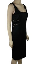 DAVID MEISTER NWT Black Lace Dress Side Back Detail Cut Out Sheath LBD 6