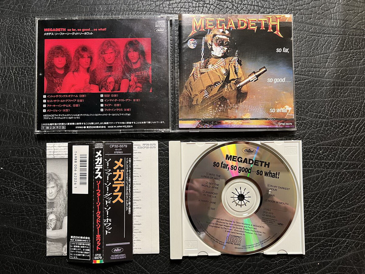 MEGADETH so far so good so what JAPAN 1st CD 1988 CP32-5579