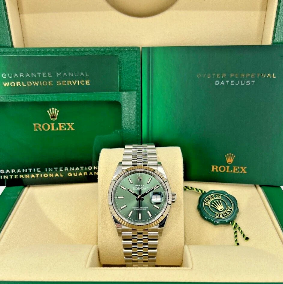Rolex Datejust 36mm Green Dial Jubilee Ref 126234 Unworn Complete 2023