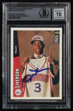Signed Allen Iverson 1996–97 Collector’s Choice #301 Rookie Card – BGS Graded 10. rookie card picture