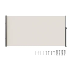VEVOR Retractable Side Awning, 71''x 138'' Outdoor Privacy Screen, 180g Polyeste