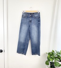 Judy Blue 3/26 Wide Leg Distressed Hem Denim Jeans Women s 26