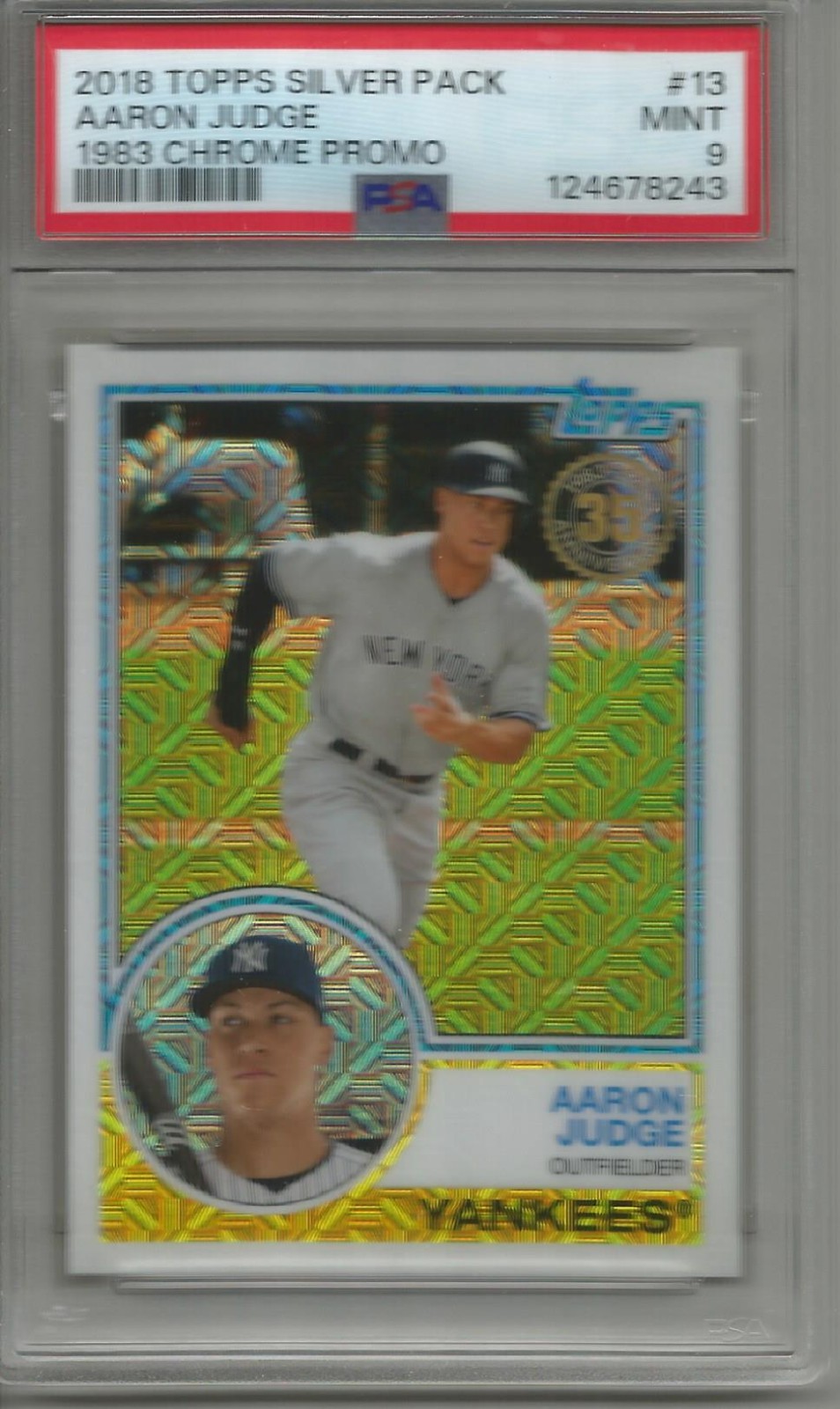 Aaron Judge 2018 Topps Silver Pack Chrome Promo (#13) PSA 9