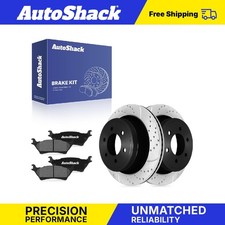 Rear Drilled Slotted Brake Rotors Ceramic Pads for 2012-2017 Ford F-150