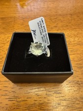Prasiolite 925 SS Round Solitaire Green Ring NWT. Size 7.5.  K