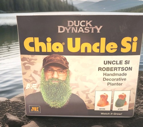 Ente Dynastie Chia Haustier Geschenk Onkel Si Deko Übertopf Bart Pflanze NEU - Bild 1 von 3