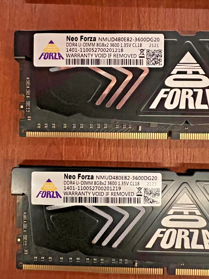 G Skill 32GB Desktop Gaming RAM Memory Neo Forza 4X 8GB DDR4 3600MHz, Free Ship - Image 4 of 4