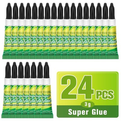 Super Glue Gel Clear 3 Gram (Pack of 24) for Plastic Metal & Wood   Instant CA