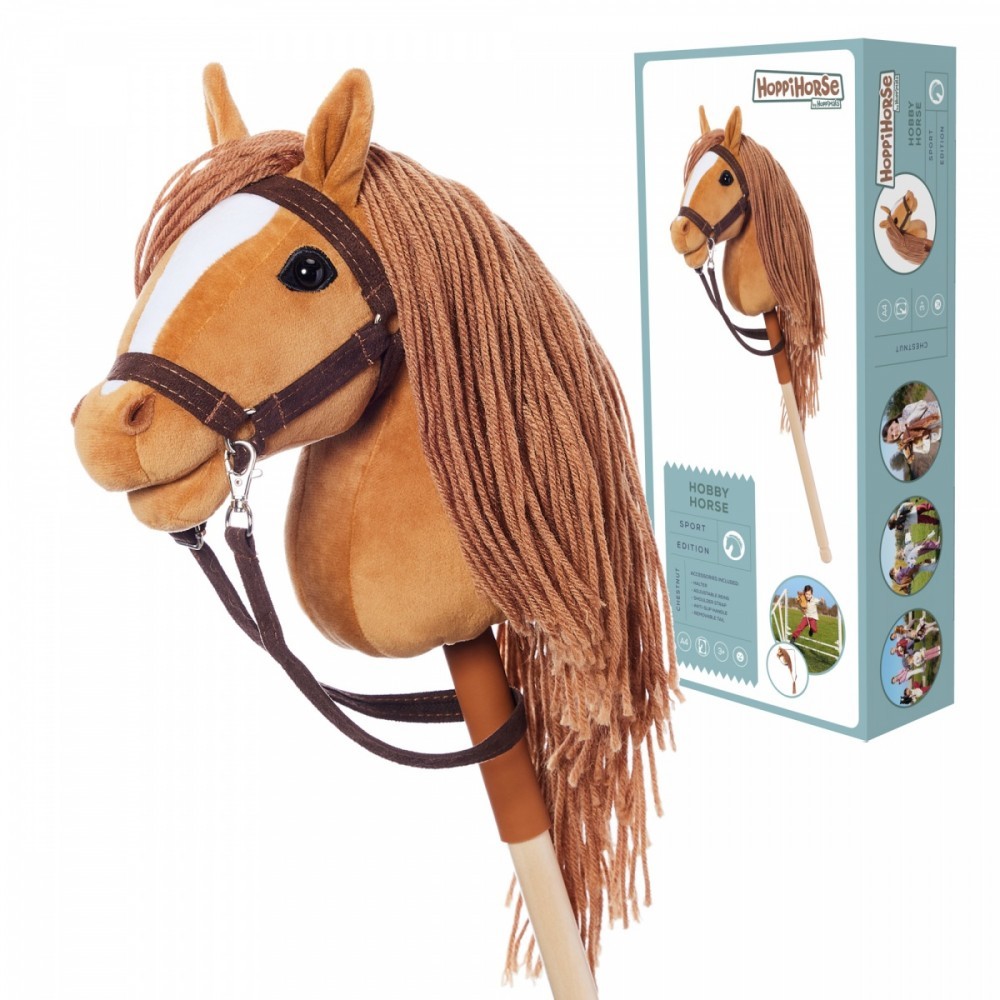 5907630902108 Лошадка на палочке HOPPIHORSE Hobby Horse А4 Каштановый Тутини