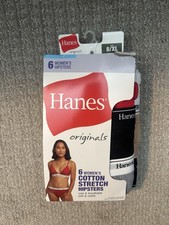 Hanes Originals Women's Thong Underwear Stretch Cotton 6-Pack X-Large Size 8