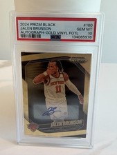 2024-25 Panini Prizm Black Gold Vinyl (FOTL) #160 Jalen Brunson /5 PSA GEM MT 10