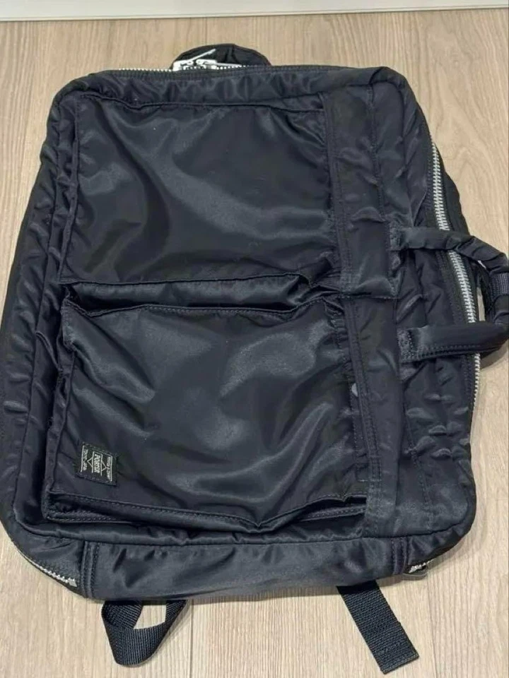 PORTER YOSHIDA TANKER 3 vias bolsa de negócios maleta mochila de ombro preta Japão - Imagem 3 de 4