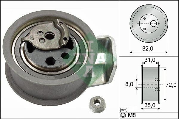 INA Spannrolle, Zahnriemen FüR Audi Ford Seat Skoda VW-image