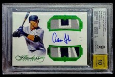 2017 Flawless Aaron Judge Emerald Dual Patch Auto Rookie Card #3/5 Yankees RPA